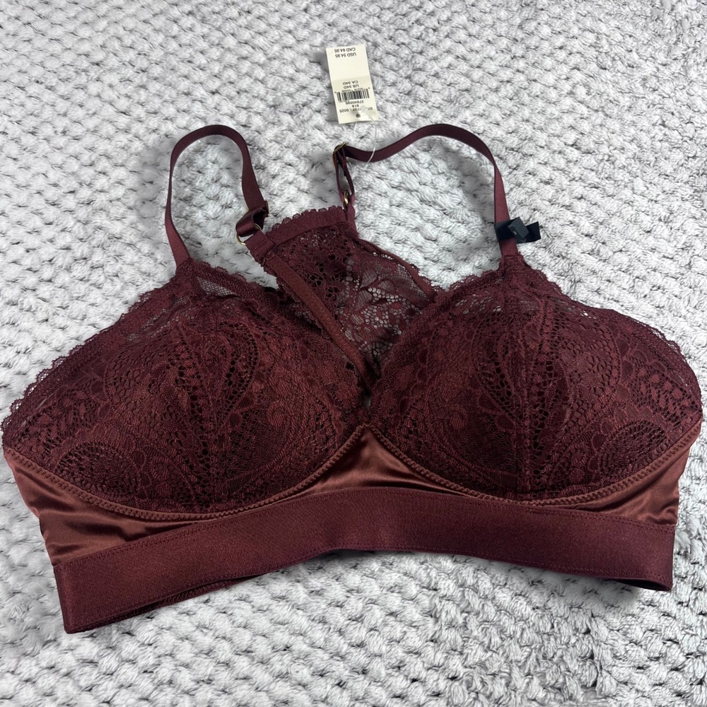 Lace Bralette in Wine - NWT